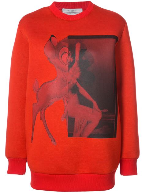 givenchy bambi sweatshirt red|givenchy crest sweatshirt.